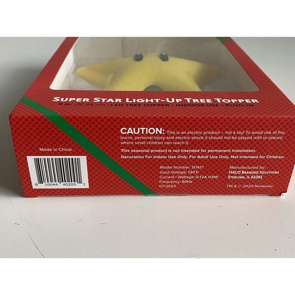 Nintendo Super Mario 9" Super Star Light Up LED Plug In Christmas Tree Topper - Picture 9 of 10